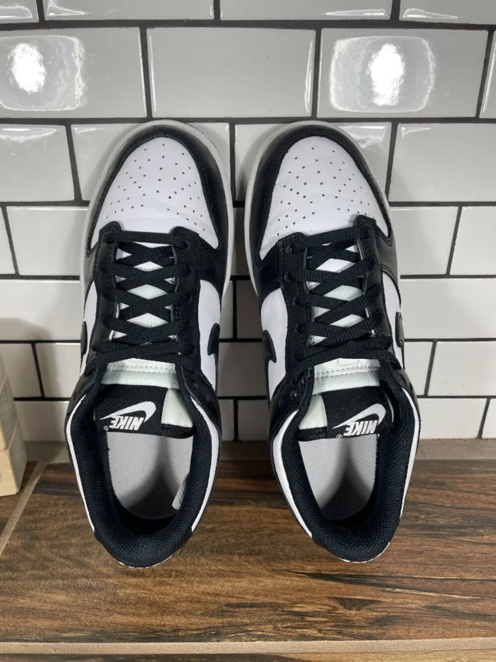 Nike Dunk Low Shoes Youth Boys Size 5Y Black White Leather Panda Low Top Sneaker